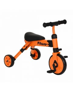 Беговел велосипед трехколесный 2в1 Букашка складной оранжевый Pituso