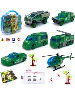 Набор металлических машинок в чемодане 5 шт арт 110433 Yako toys