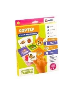 Сортер ZABIAKA Изучаем животный мир с карточками Домана Забияка