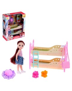 Кукла малышка Катя с мебелью и аксессуарами брюнетка Кнр