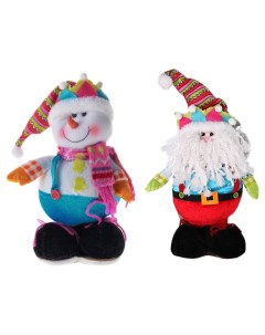 Мягкая игрушка Дед мороз Снеговик Е92110 Snowmen