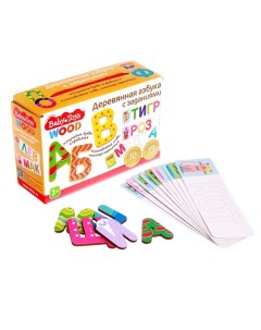 Игра развивающая Азбука деревянная с заданиями Baby Toys Wood Bazar