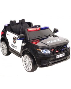 Электромобиль E555KX с дистанционным управлением черный полиция Rivertoys