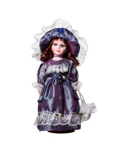 Кукла коллекционная керамика Маленькая мисс в платье цвета голография 30 см Кнр