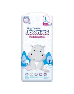 Подгузники Premium Soft размер L 9 14 кг 42 шт Joonies