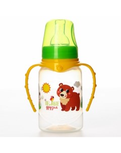 Бутылочка для кормления Лесные друзья 150 мл цилиндр с ручками Mum&baby