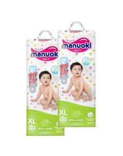 Подгузники трусики XL 12 кг 2х38 шт Manuoki