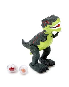 Динозавр Рекс откладывает яйца проектор свет и звук работает от батареек цвет зелёный Nobrand