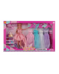 Набор с куклой гардероб цвет розовый Defa lucy