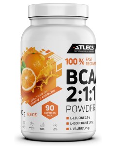 BCAA 2 1 1 500 гр 90 пор без сахара апельсин Atlecs