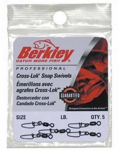 Вертлюг с застежкой Cross Lok Snap Swivels Size 12 30lb Black Berkley