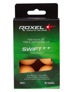 Мяч для настольного тенниса 2 Swift оранжевый 6 шт Roxel