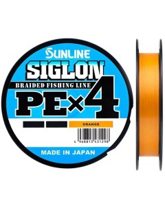 Шнур плетеный Siglon x4 150 м 0 121 мм 3 3 кг цвет оранжевый Sunline