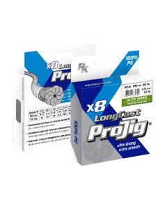 Леска плетеная X8 Long Cast 0 16 мм 100 м 12 кг хаки Projig