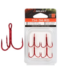 Крючки тройные treble hook TH 36 Red 16 8шт в упаковке Select