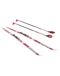 Комплект лыж X tour с насечкой с палками и креплениями NNN красный размер 185 см Stc