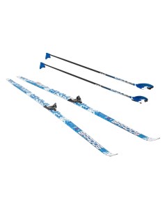 Комплект лыж X tour с насечкой палками и креплениями 75 мм размер 200 см синий Stc