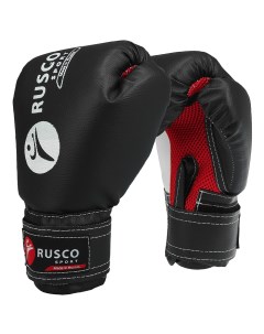 Боксерские перчатки 2947736 черные 8 унций Rusco sport