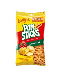 Чипсы картофельные Pomsticks паприка 100 г Lorenz