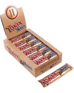 Шоколадный батончик Extra Печенье карамель Шоубокс 82гр 24шт Twix