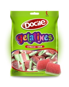 Жевательный мармелад GELATINES SOUR WATERMELON SLICES 80 грамм Упаковка 12 шт Docile