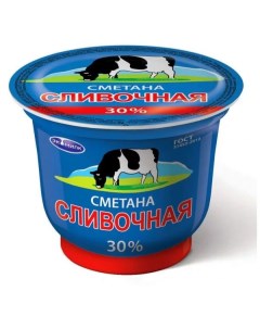 Сметана 30 БЗМЖ 200 г Экомилк