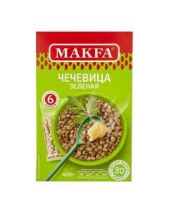 Крупа чечевица зеленая 66 7 г х 6 шт Макфа