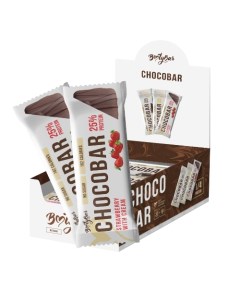 Протеиновый батончик глазированный Chocobar Клубника со сливками 30 шт 40 г Bootybar