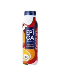 Питьевой йогурт гранат апельсин 2 5 БЗМЖ 260 г Epica