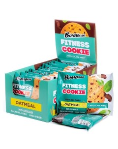 Овсяное печенье без сахара Fitness Cookie 15шт по 40г Шоколад мята Bombbar