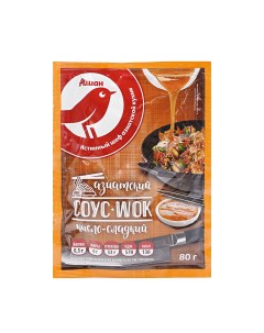 Соус wok азиатский кисло сладкий 80 г Ашан красная птица