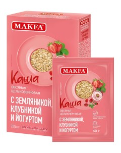 Каша овсяная земляника клубника йогурт 200 г Макфа