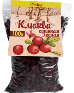 Сушеная клюква без сахара и добавок 100 г Дикорус