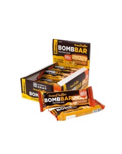 Батончик ореховый протеиновый Peanut Butter 20 шт Bombbar