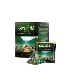 Чай Green Ginseng зеленый фольгир 20пак уп 1156 08 2шт Greenfield