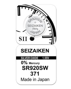 Батарейка 371 SR920SW Silver Oxide 1 55V 1 шт Seizaiken