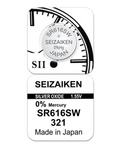 Батарейка 321 SR616SW Silver Oxide 1 55V 1 шт Seizaiken