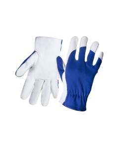 Перчатки кожаные рабочие JetaSafety JLE321 8 цв синий белый р M Jeta safety