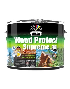 Пропитка для защиты древесины wood protect supreme бесцветная полуматовая 10л Dufa