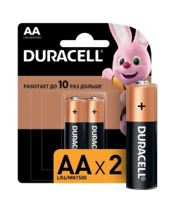 Батарейка алкалиновая Basic AA LR6 2BL 1 5В блистер 2 шт Duracell