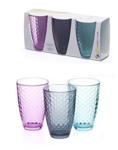 Стаканы высокие для напитков стекло цветные 360 мл 3 шт Pasabahce