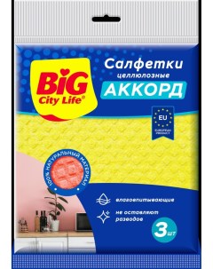 Салфетки Аккорд целлюлоза 3 шт Big city life