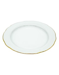 Тарелка обеденная Золото 24 см белая Дулевский фарфор