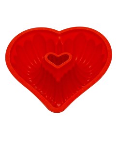 Силиконовая форма для выпечки кексов в форме сердца 15х15х6 см Ripoma