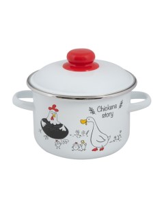 Кастрюля эмалированая Chickens stories ТМ FOOD ATELIES 1RD161М 2,0л Импортные товары