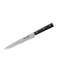 Нож для нарезки 67 19 5 см дамаск 67 слоев микарта Samura