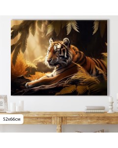 Картина Тигр и листва 52х66 см К0346 Добродаров