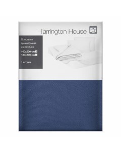 Простыня 160x200 см трикотаж синяя Tarrington house