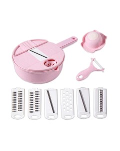 Овощерезка слайсер измельчитель 12 в 1 розовый 30х21х8 7 см KA SLD 05 Kitchen angel