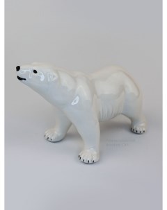 Фигурка Астраханский фарфор Белый медведь стоящий Высота 9 см Сциталис
